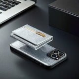 Glitter 2 in 1 Leather Wallet Case For iPhone
