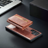 Glitter 2 in 1 Leather Wallet Case For Samsung Galaxy