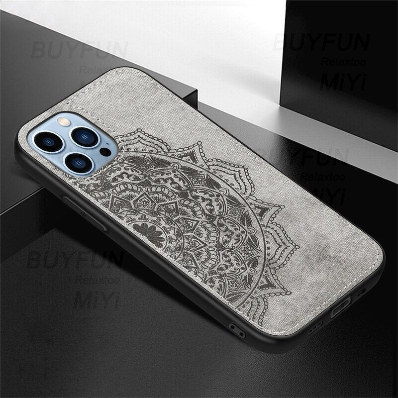 flower pattern classic fabric case for iphone