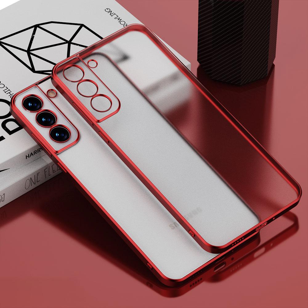 Luxury Plating Square Frame Silicone Case For Samsung