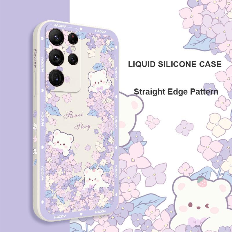 Flower Bush Bear Case For Samsung Galaxy