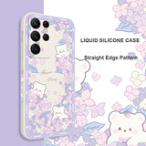 Flower Bush Bear Case For Samsung Galaxy