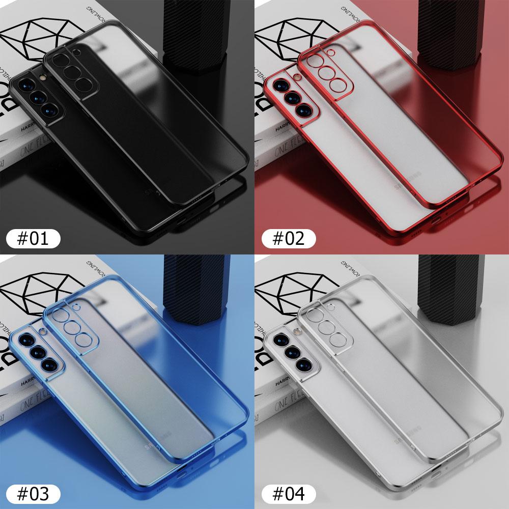 Luxury Plating Square Frame Silicone Case For Samsung