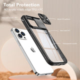 Clear Shockproof Slide Camera Lens Cap Case For iPhone