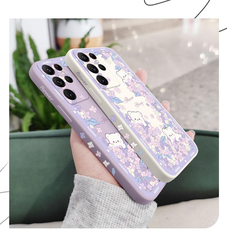 Flower Bush Bear Case For Samsung Galaxy