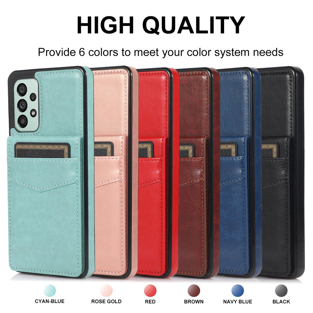 Flip Leather Wallet Case with Credit Card Holder Case For Samsung