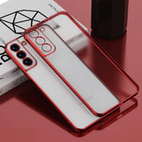 Luxury Plating Square Frame Silicone Case For Samsung