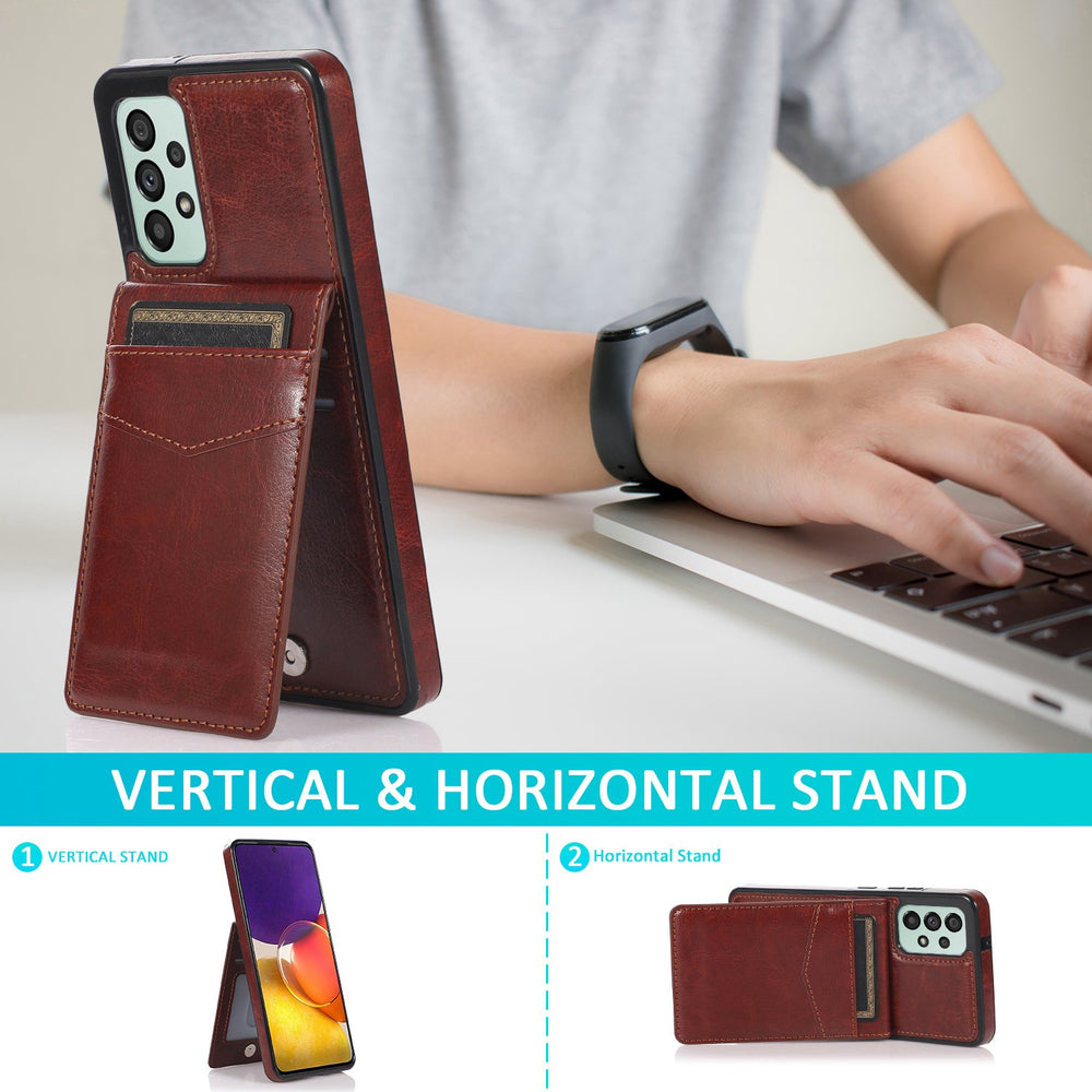 Flip Leather Wallet Case with Credit Card Holder Case For Samsung