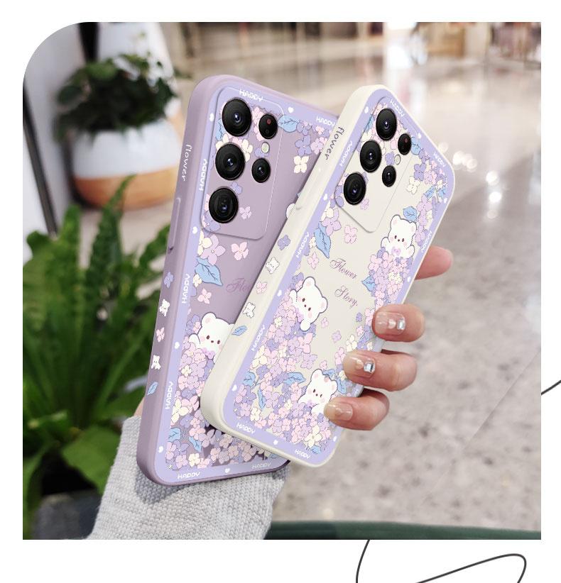 Flower Bush Bear Case For Samsung Galaxy