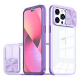 Clear Shockproof Slide Camera Lens Cap Case For iPhone