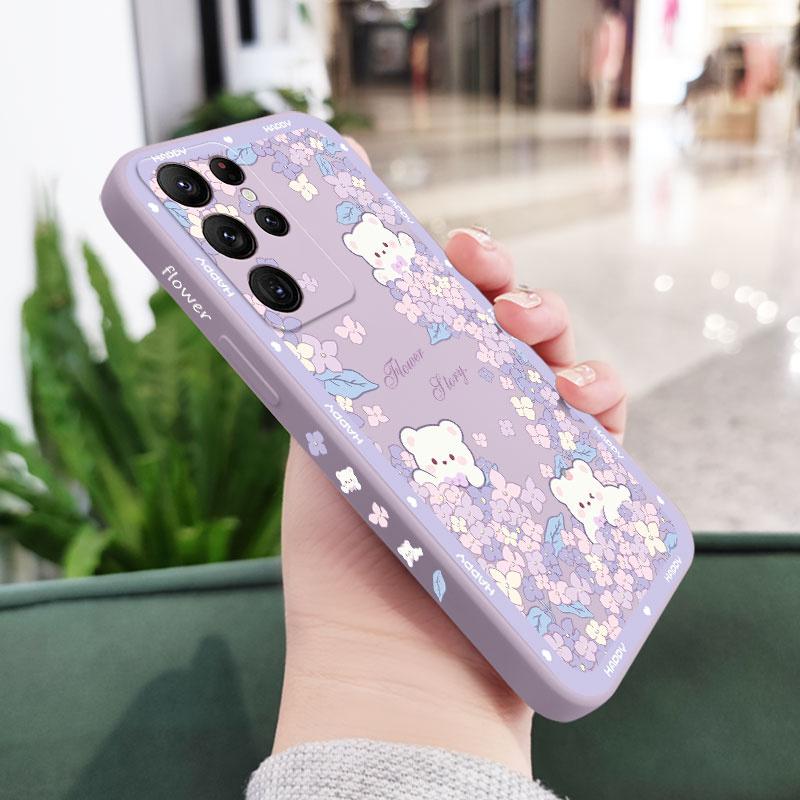 Flower Bush Bear Case For Samsung Galaxy
