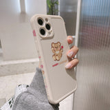 sweet bear phone case cute protective cover silicone capa for iphone